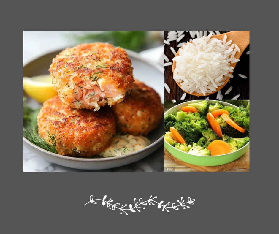 Croquette de saumon Riz & légumes du moment