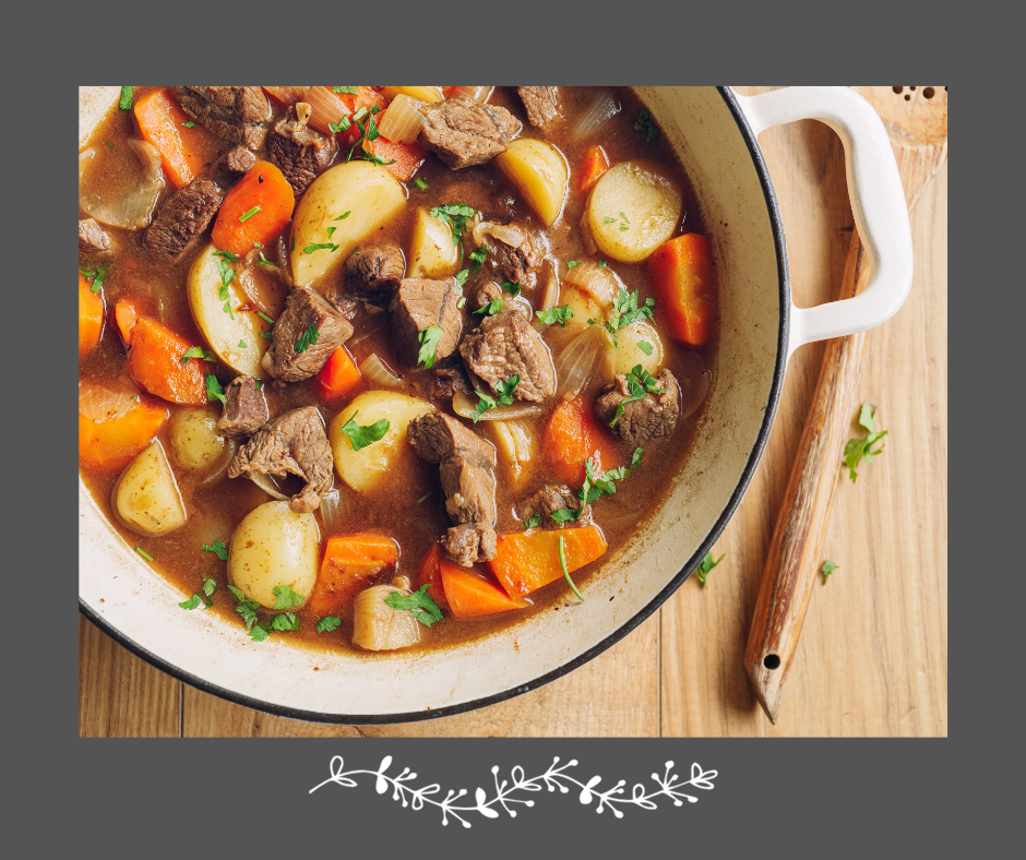 Mijoté de porc aux légumes racines sur riz pilaf