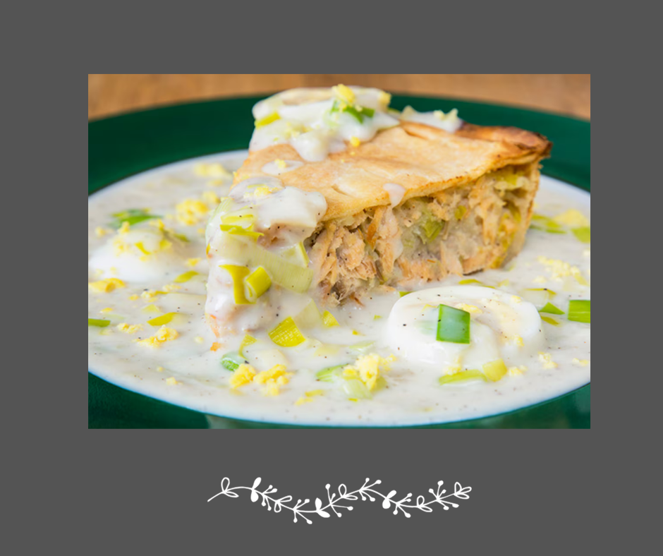 Pâté au saumon Sauce aux œufs