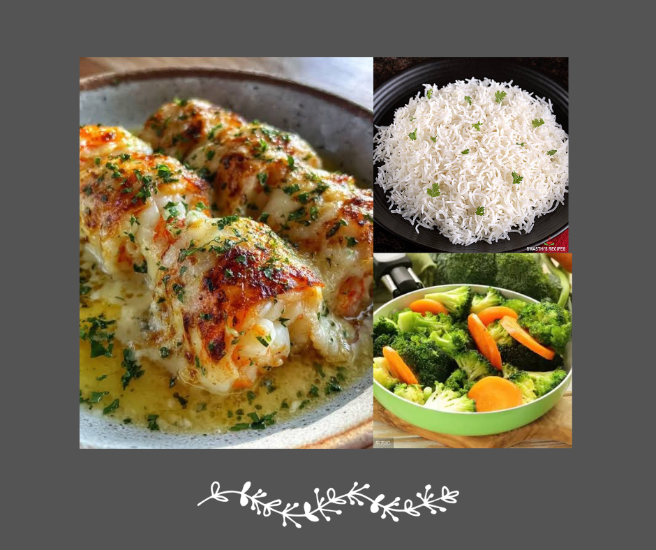 Poisson blanc farcie aux crevettes, sauce citron & aneth
