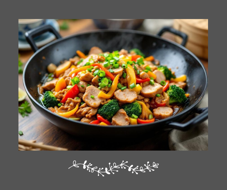 Sauté de porc teriyaki sur vermicelles de riz