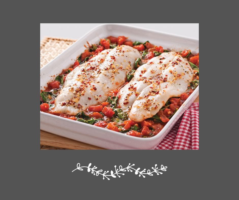 Filet de sole aux tomates et épinards, riz pilaf