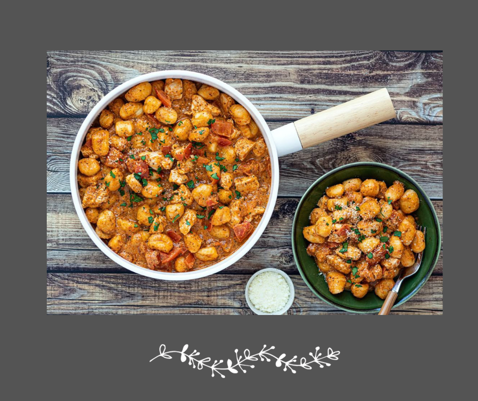 Gnocchis au pesto de basilic et poulet