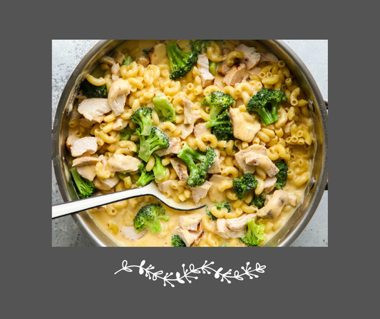 Macaroni crémeux au poulet et brocoli
