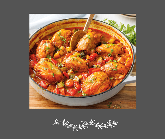 Mijoté de poulet et légume à la marocaine, riz jasmin