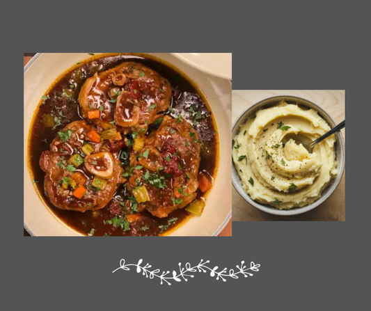 Osso buco de porc, purée de pommes de terre