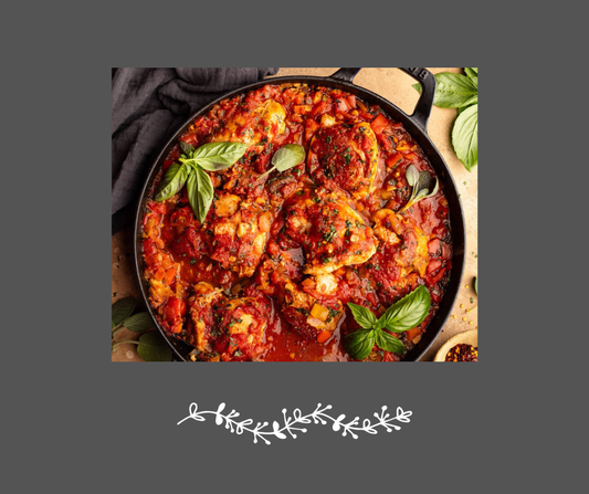 Poulet cacciatore sur riz
