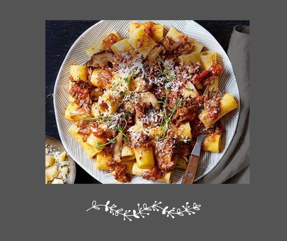Rigatoni au porc braisé