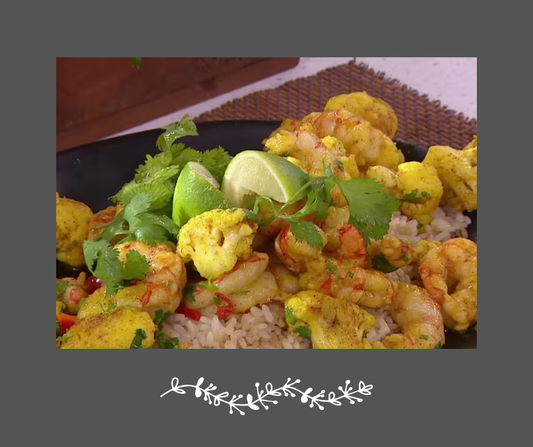 Sauté de crevettes au chou-fleur et cari