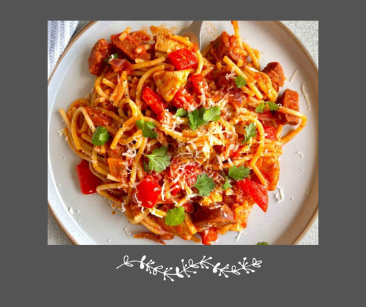 Spaghetti tunisien au chorizo & légumes
